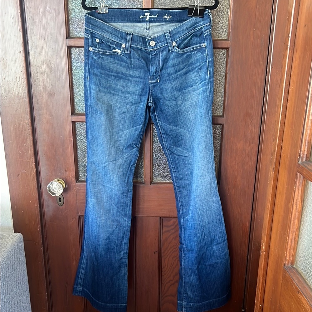 7 For All Mankind Blue Flare & Wide Leg Jeans